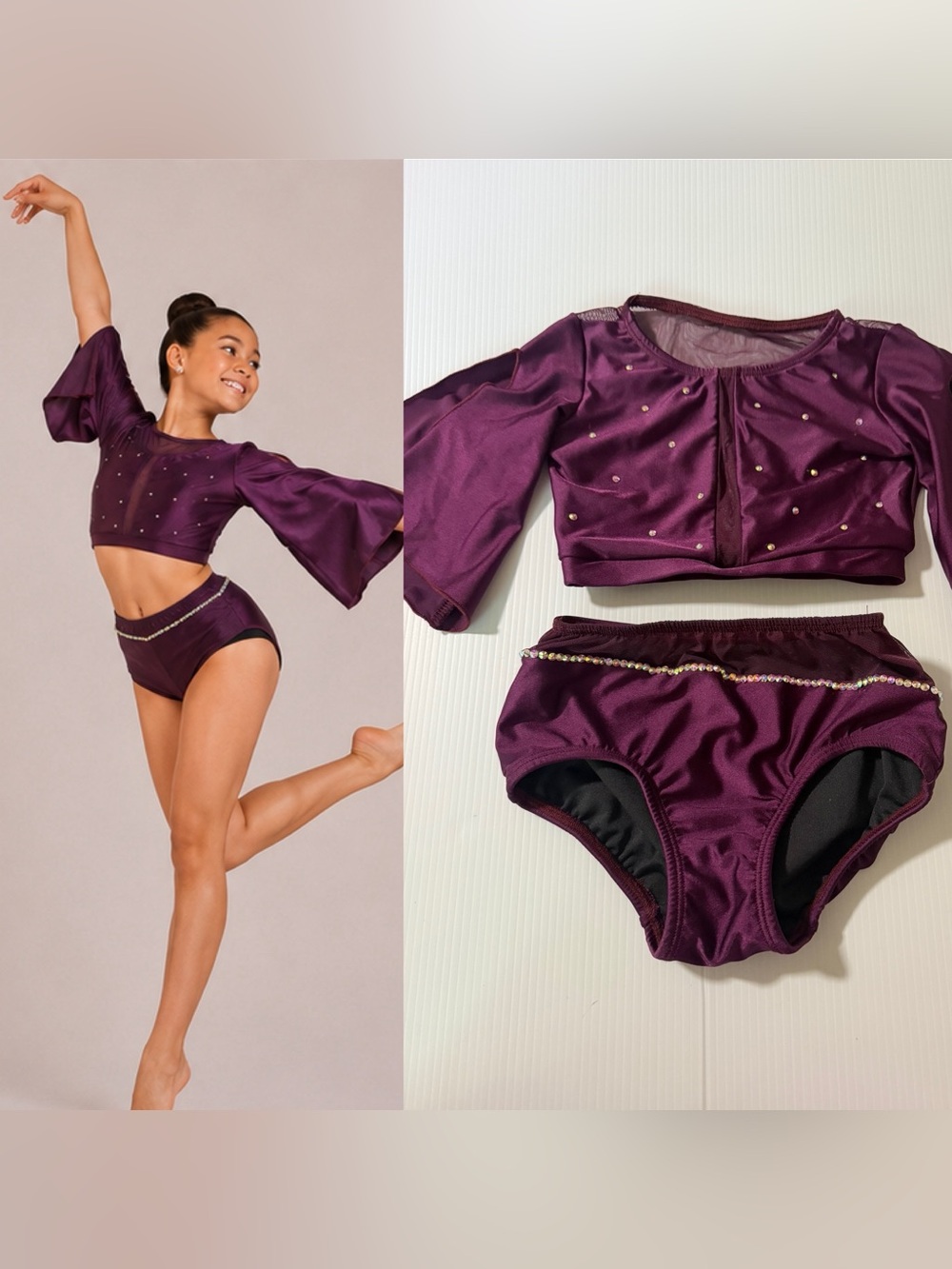 Patrick J Custom Solo Dance Costume 2 Piece purple Contemporary MC/LC child